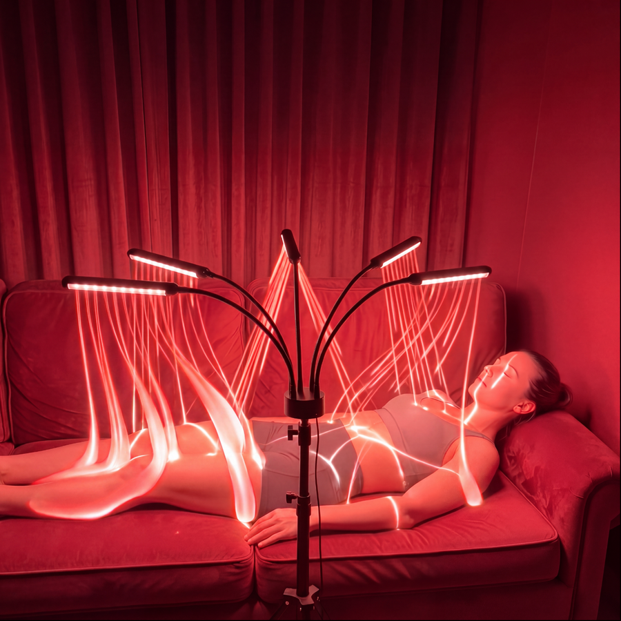 First Red Light Lantern session on a yoga mat