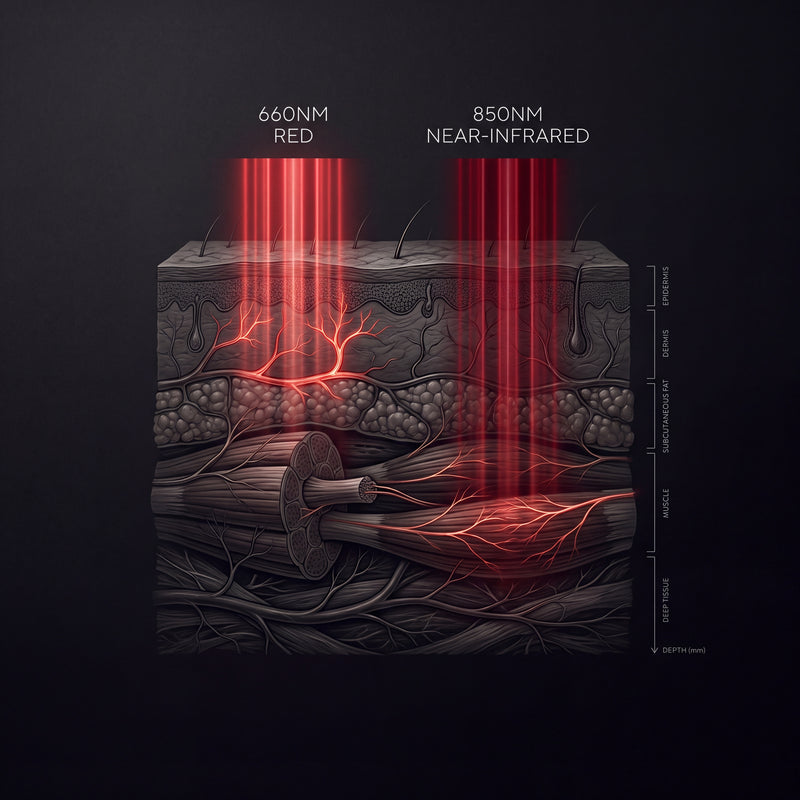 660nm and 850nm light penetration depths