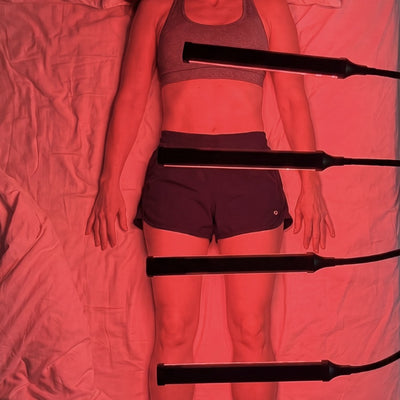 Overhead Red Light Lantern session in bed
