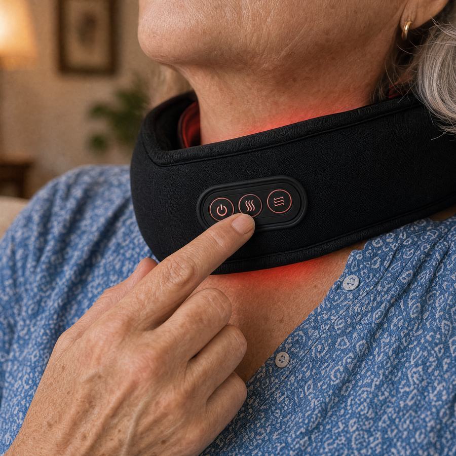 Adjusting the heat and massage on OptimalNeck Pro