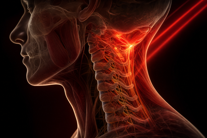 Red and near-infrared light reaching deep neck tissue