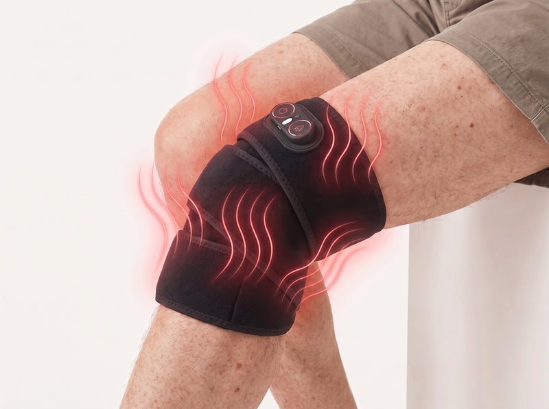 Soothing heat radiating through the knee wrap